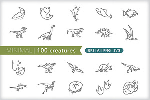 Minimal 100 Creature Icons