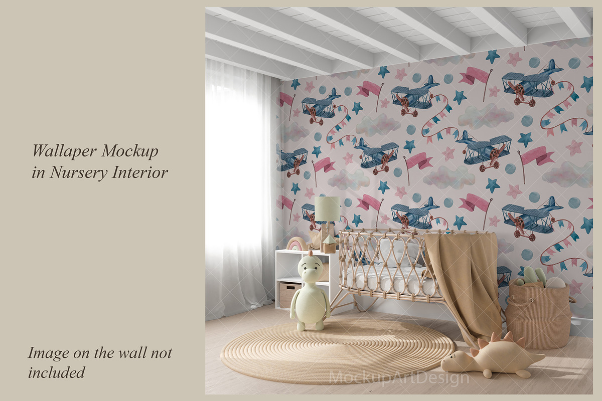 Nursery Wallpaper Mockup, a Product Mockup by MockupArtDesign (Photo 3 of 5)