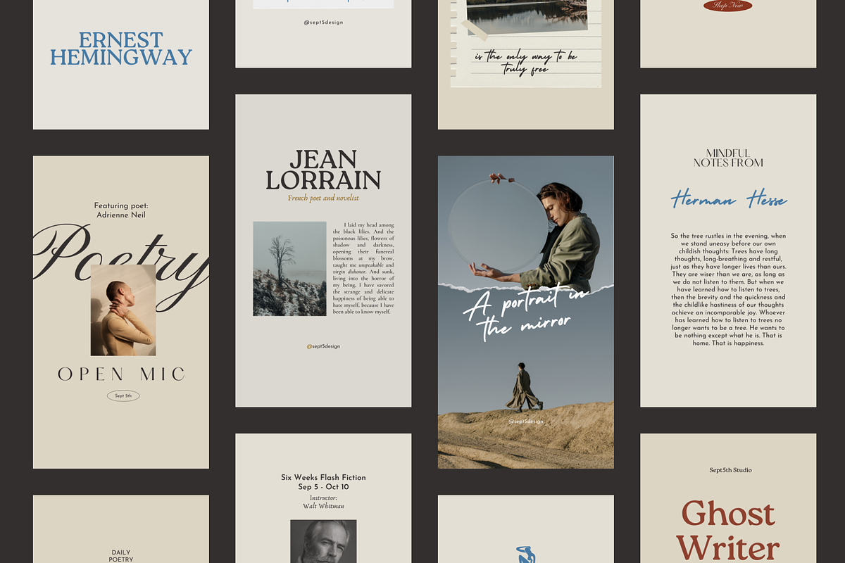 Writers Social Media Vol.5 for CANVA, a Social Media Template by September 5th (Photo 7 of 24)