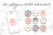 100 Instagram Story Highlight Icons, a Social Media Template by DesignStudioTeti (Thumbnail 1 of 6)