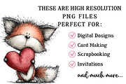 Whimsical Valentine Fox Clipart, an Illustration by OK Design (Thumbnail 5 of 6)
