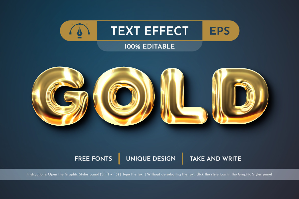 5 Metal Editable Text Effects, a Layer Style Add-On by rwgusev (Photo 5 of 7)