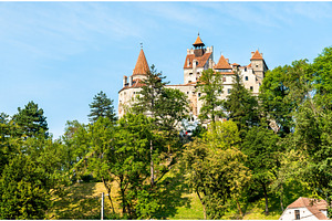 Bran castle famous for the dracula featuring bran, dracula, and castle, an Architecture Photo by Leonid Andronov
