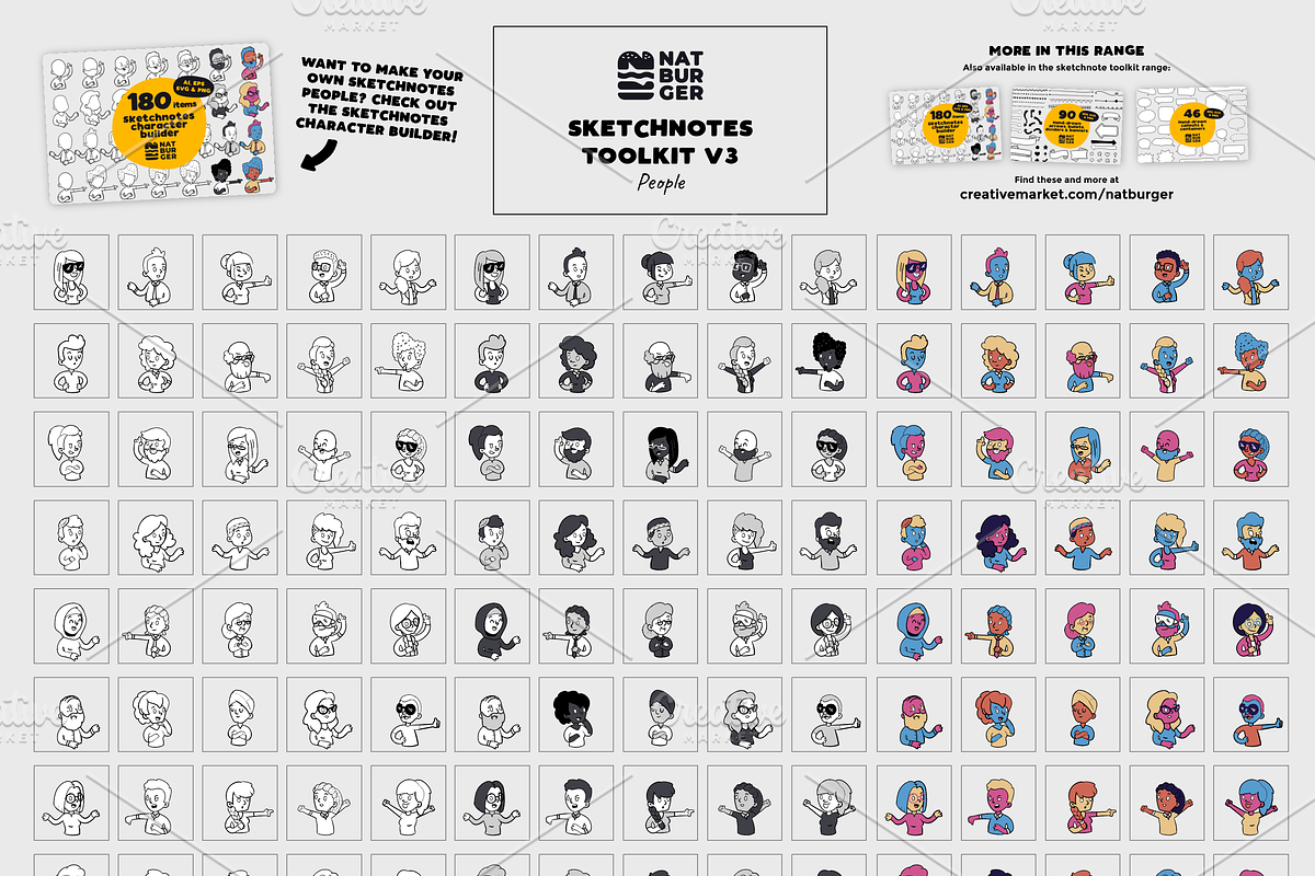 Hand drawn people characters, a Person Illustration by NatBurger (Photo 3 of 3)