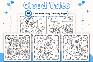 Cloud Tales Cute & Comfy, a Decorative Illustration by Design Station