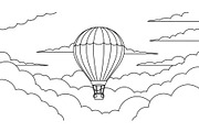 Hot Air Balloon Cloud Line Art bundl, an Illustration by Designer_Momina (Thumbnail 35 of 51)
