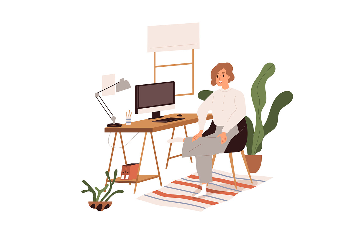 People do workout at workplace set, a Person Illustration by Good Studio (Photo 7 of 9)