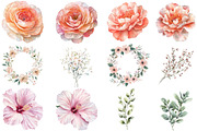 Pastel Watercolor Flower Clipart, an Illustration by DreamCafeArt (Thumbnail 3 of 8)