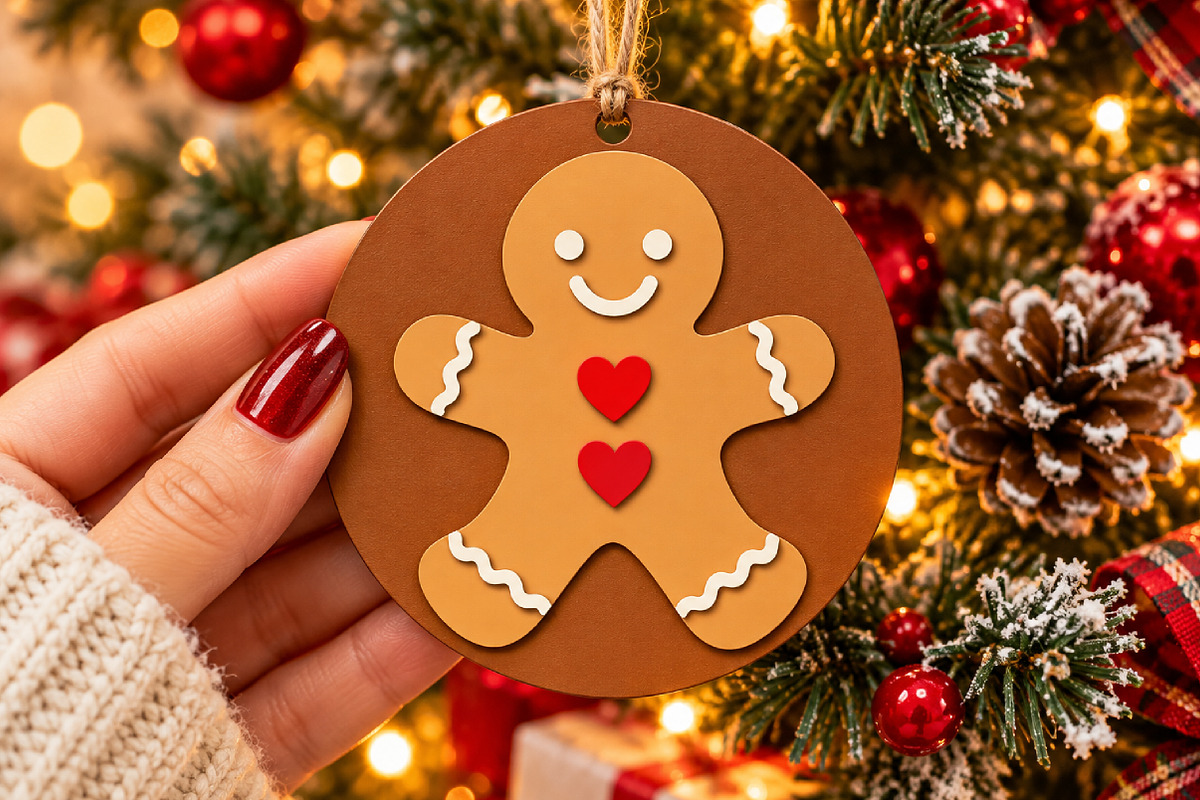 Gingerbread Bauble Laser Cut File, an Object Graphic by Libby Wishes (Photo 2 of 3)