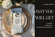 4x9 Menu Mockup PSD – Coastal Table, a Product Mockup by PhoebeCreates (Thumbnail 2 of 5)