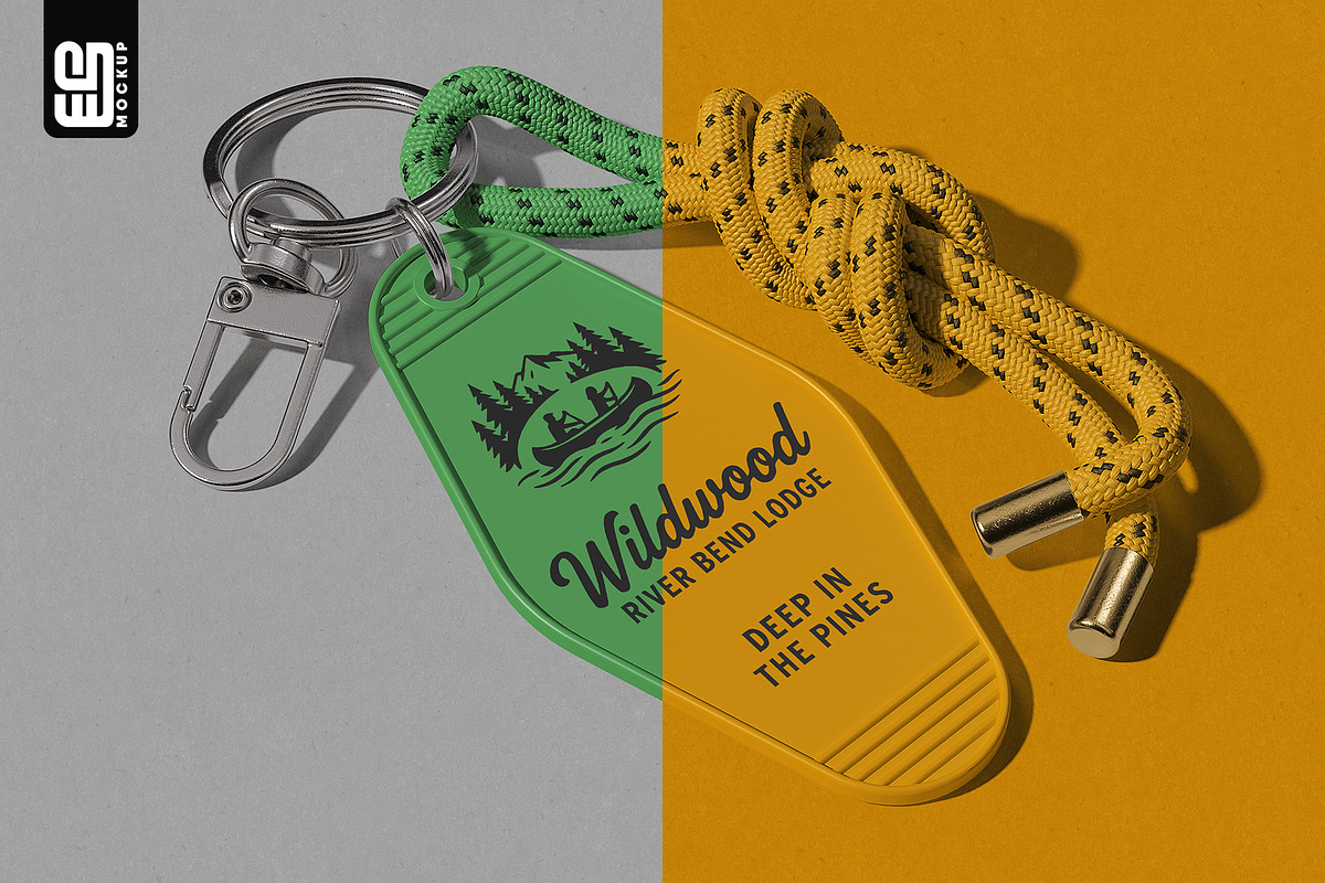 Motel Keychain with Rope Mockup, an Advertising Mockup by SD Mockup (Photo 4 of 5)