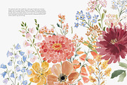 watercolor floral clipart set, a Decorative Illustration by Patishop Art (Thumbnail 5 of 10)