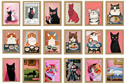 Cat Prints, Watercolor Cat Wall Art, an Animal Photo by Chipshpow Graphics (Thumbnail 6 of 8)