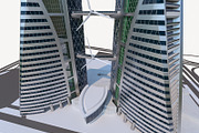 Bahrain World Trade Center, an Architecture 3D Model by 3DNUTS (Thumbnail 3 of 12)