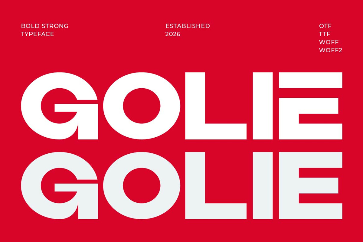 Golie - Heavy Bold Font, a Sans Serif Font by Artiveko (Photo 1 of 8)