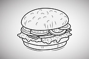 Burger stock vector illustration, an Object Graphic by Ghagra (Thumbnail 1 of 4)