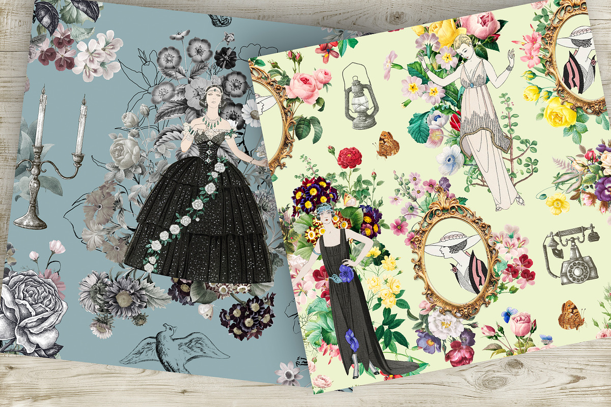 Ladies vintage, seamless pattern, a Pattern Graphic by NastiaDesignsPrints (Photo 6 of 8)