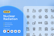 Nuclear Radiation Icon Set, an Outline Icon by Nathaya Studio (Thumbnail 1 of 2)