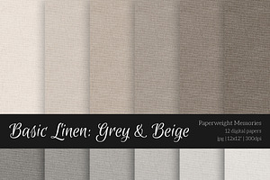 Paper - Basic Linen - Grey & Beige