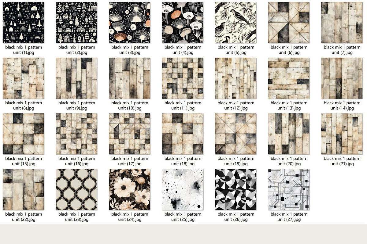 41 Black Mix Seamless Pattern Print, a Pattern Graphic by ARTOZEN DIGITAL (Photo 16 of 16)