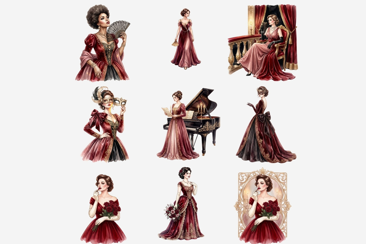 Watercolor Opera Theater Bundle, a Person Illustration by Tanya Kart (Photo 7 of 13)