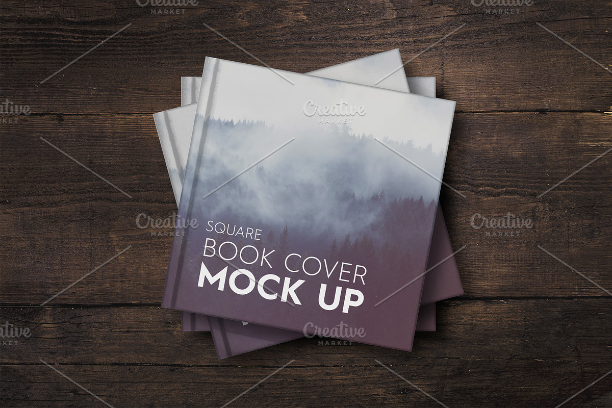 SALE - Square Book Cover Mockup, a Print Template by attraax (Photo 1 of 4)