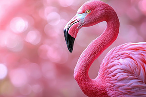 Closeup of vibrant pink flamingo with intricate feathers against, an Animal Photo by José Manuel Gelpi