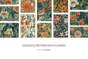 Seamless pattern with flowers