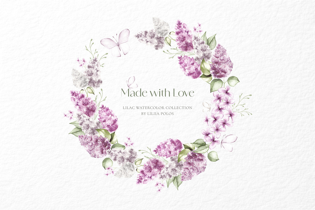 Lilac Garden Watercolor Collection, a Decorative Illustration by Liliia Polos Illustration (Photo 10 of 10)