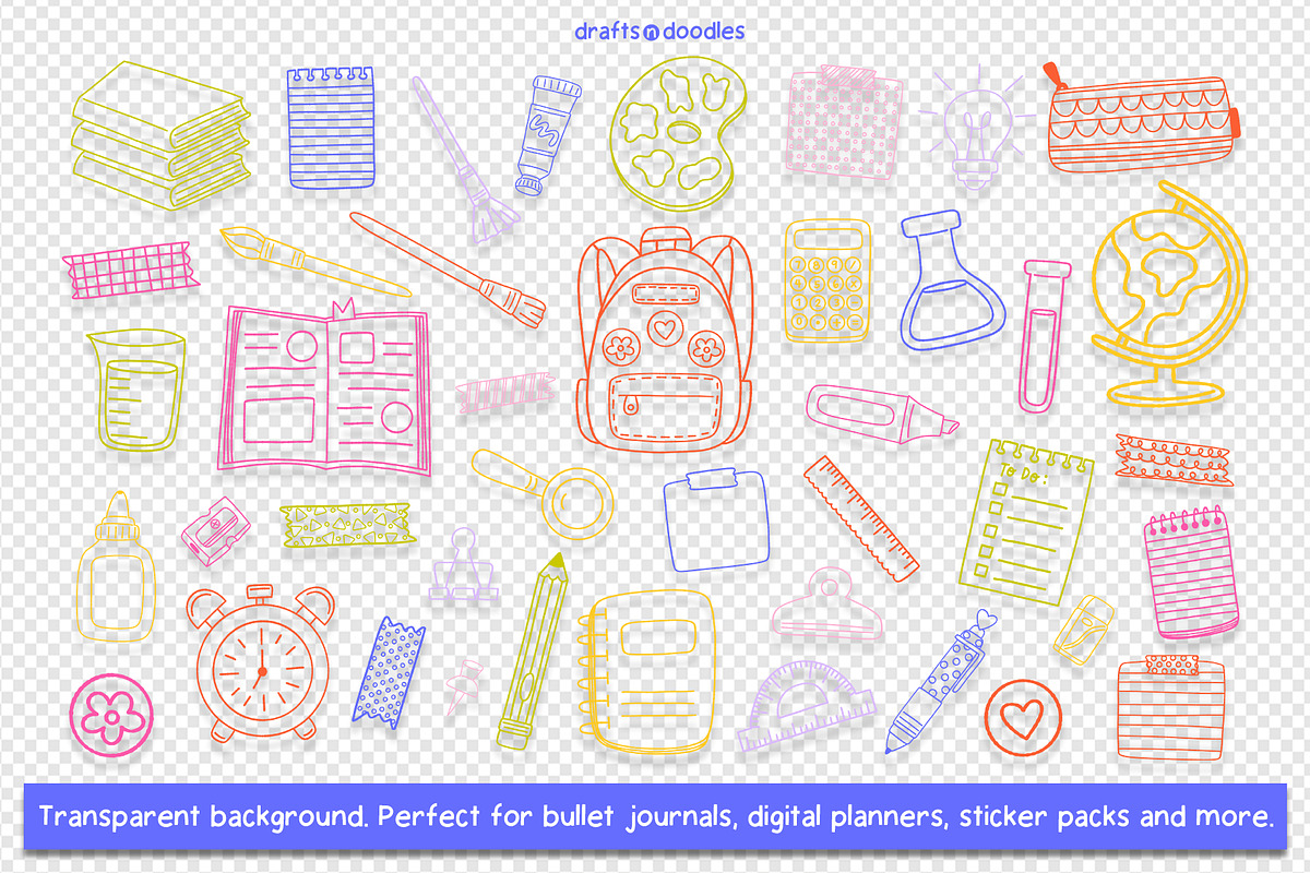 Back to School Clipart and Patterns, an Education Illustration by Drafts n Doodles (Photo 5 of 14)