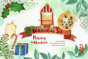 Christmas Edition Watercolor Set, a Seasonal Illustration by paperlions (Thumbnail 1 of 4)
