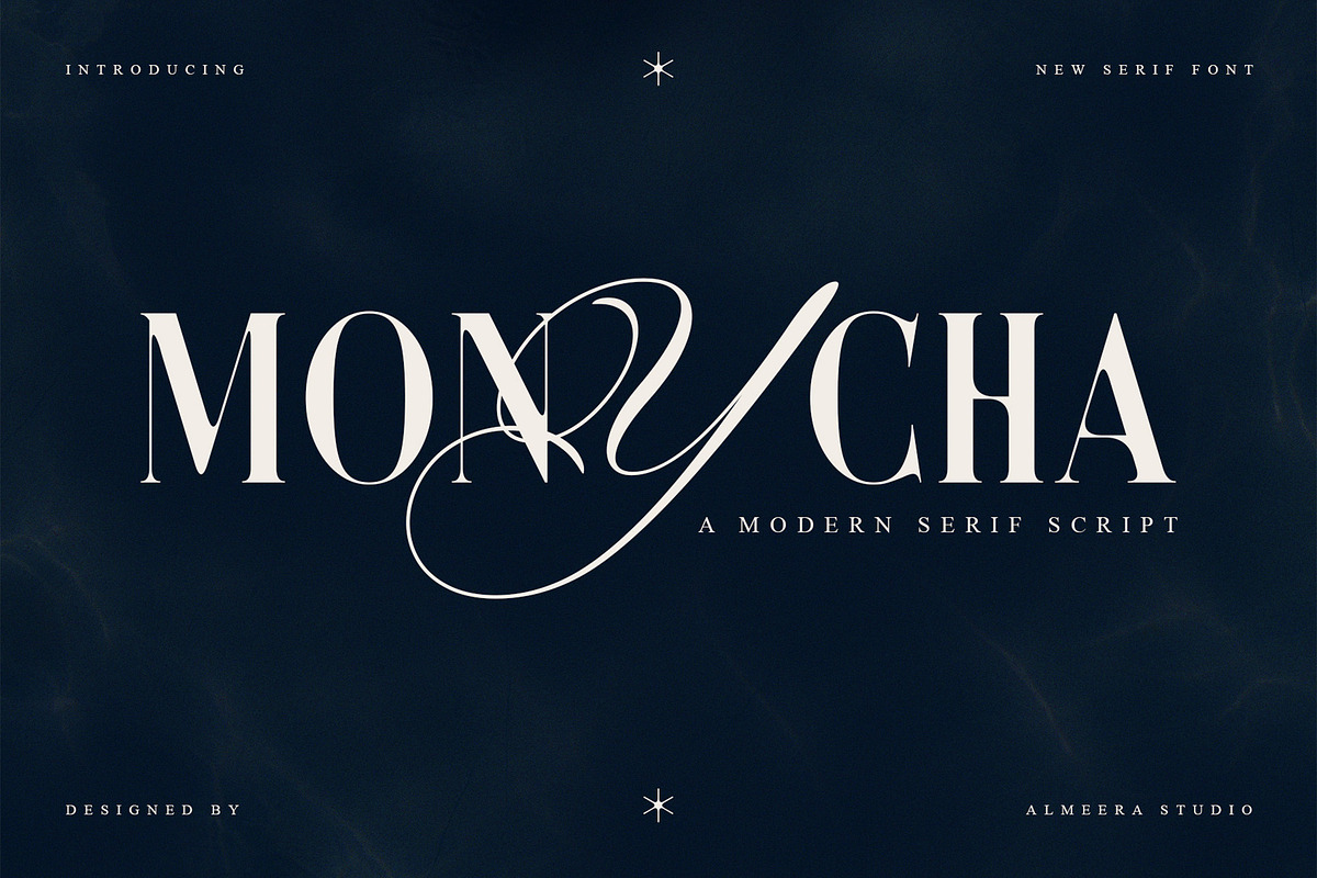 Monycha — Modern Serif Script, a Serif Font by Almeera Std (Photo 1 of 10)