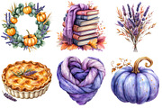 Lavender Fall Clipart, an Illustration by Watercolor design (Thumbnail 3 of 4)