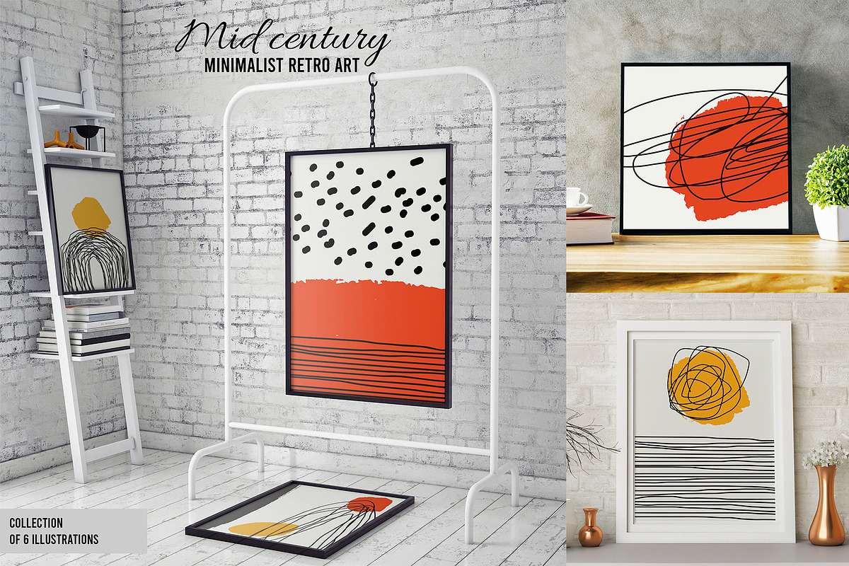 Mid century minimalist retro art 2, a Decorative Illustration by SmartDesign (Photo 1 of 6)