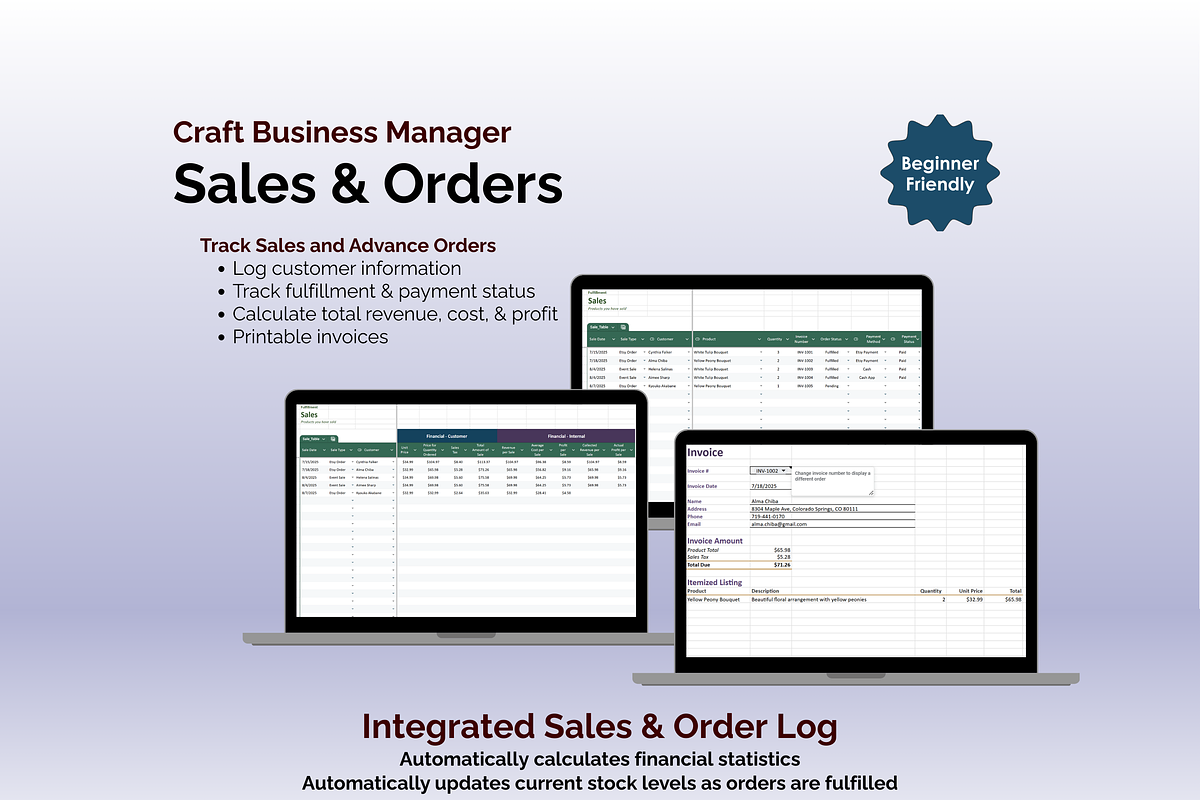 Craft Business Manager-Google Sheets, an App Template by Ardent Workshop (Photo 7 of 9)