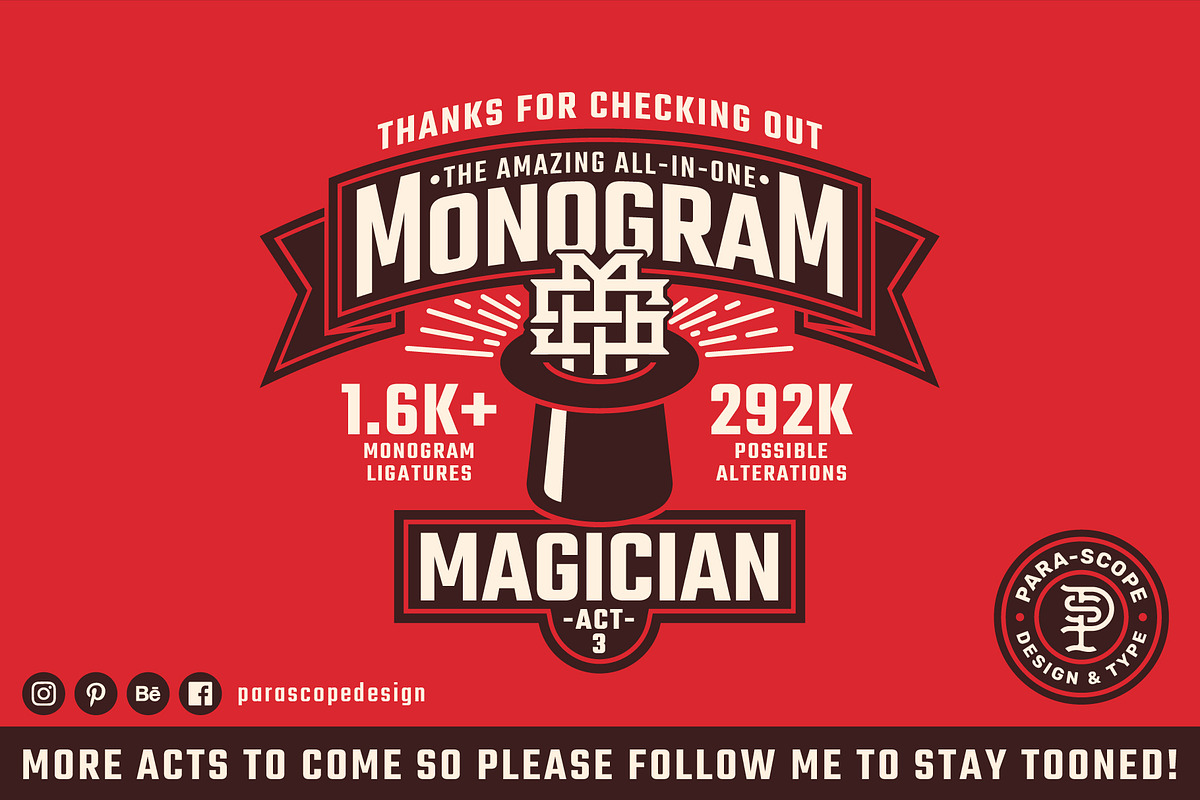 MONOGRAM-MAGICIAN-ACT3, a Symbol Font by Para-Scope Design (Photo 11 of 11)