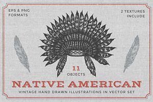 Native American illustrations set