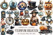 Steampunk Halloween Clipart, an Illustration by OK Design (Thumbnail 1 of 5)
