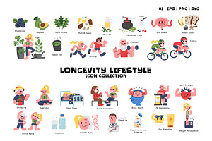 Longevity Lifestyle, a Healthcare Illustration by monkik