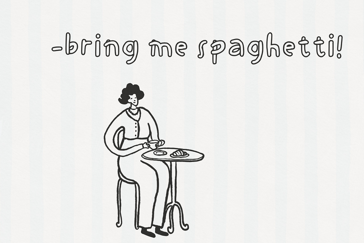 Spaghetti. Handwritten font duo, a Handwritten Font by PaperJamLab (Photo 2 of 14)
