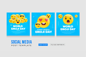 World Emoji Day Social media, a Social Media Template by thedesignsource