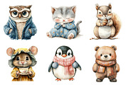 Watercolor Cute Animals Clipart, an Illustration by SinaCreation (Thumbnail 3 of 5)