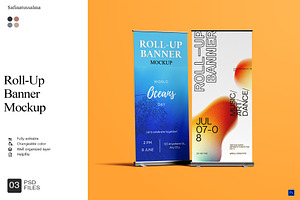Roll-Up Banner Mockup, a Product Mockup by Sweetdady