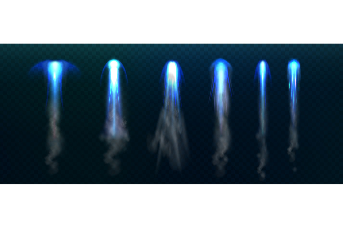 Realistic blue rocket fire light, an Object Illustration by art PVP - market (Photo 1 of 3)