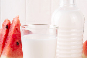 Alternative vegan, lactose-free watermelon seeds milk, a Food & Drink Photo by Rimma