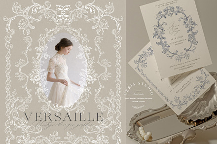 Baroque Vintage Vector Frames Crests, a Decorative Illustration by Veris Studio