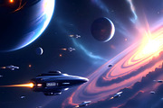 Space and Space Craft, a Technology Illustration by Sharon Schwalbe (Thumbnail 2 of 2)