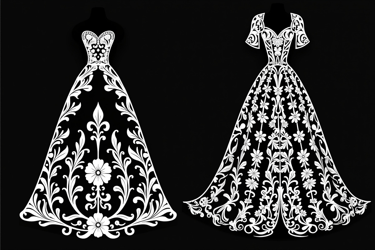 Fashion Dress Silhouette Bundle, an Illustration by BIPLOB EXPERT (Photo 10 of 21)