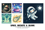 Space, Rockets and Aliens, a Decorative Illustration by Digital Art Creations (Thumbnail 4 of 7)