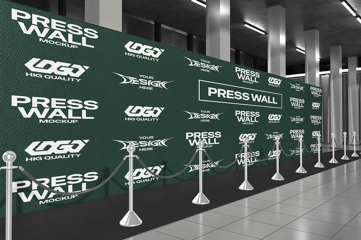 Press Wall Mockup, an Advertising Mockup by Permadi Creative (Photo 3 of 5)